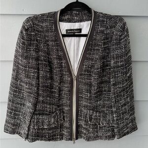 Nanette Lepore Black & White Tweed Jacket Sz 10